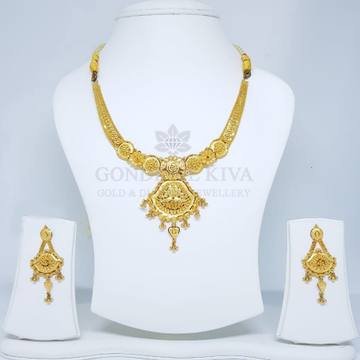 22kt gold necklace set gnh35 - gft hm68 by 