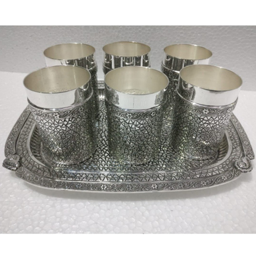 925 pure silver stylish glasses and tray set in an...