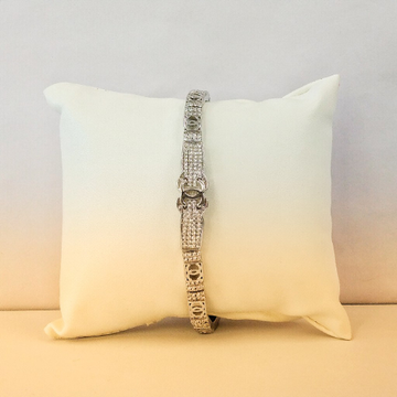925 Sterling Silver Classic Diamond Jents Bracelet by Pratima Jewellers