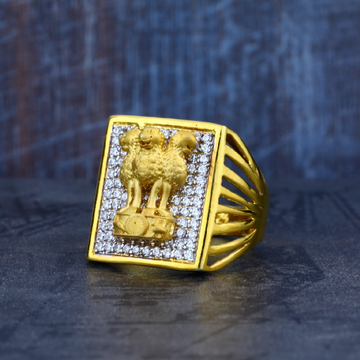 Mens Exclusive Ashok Stambh 22ct Gold Ring-MR21
