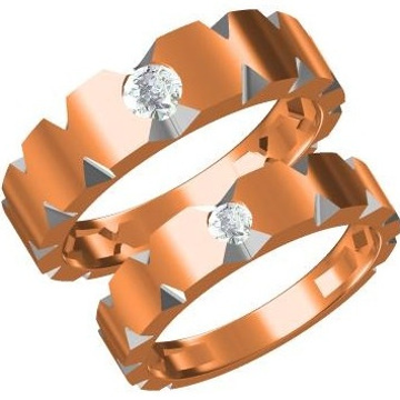 916 cz rose gold diamond  couple ring