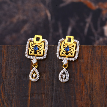 Ladies 916 Gold Fancy Diamond Earrings -LFE155