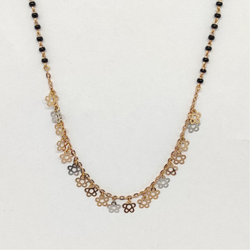 Rose gold Black beed Mangalsutra by Rajasthan Jewellers Private Limited