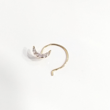 18k gold real moon diamond nosepin by 