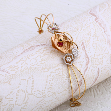 18CT Rose Gold exclusive Ladies CZ Bracelet  Kada...