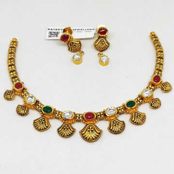 Antique Kundan jadau Necklace Set by Rajasthan Jewellers Private Limited
