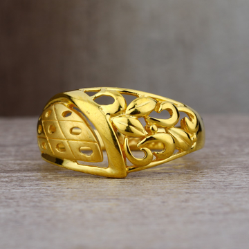 Ladies 22K Gold Delicate Plain Ring -LPR18