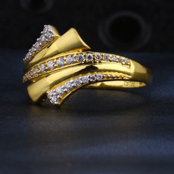 916 Gold Ladies Classic Plain Ring LR1390