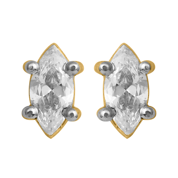 Diamond Gold Floral Earrings MDER136
