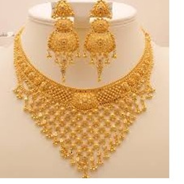 22KT Gold Bridal Necklace Set by Shreeji Jewellers