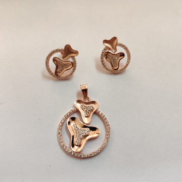 925 silver rose gold plating pendant set by Veer Jewels