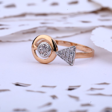 Ladies 18K Rose Gold Fancy Cz Delicate Ring-RLR402