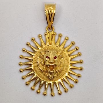 916 gold fancy Sun and lion face pendant