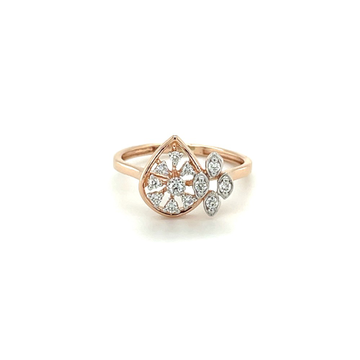 Teardrop Diamond Cluster Ring in 14k Rose Gold for...
