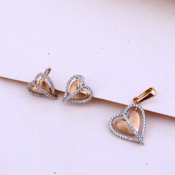750 Rose Gold Heart Shape Hallmark Pendant Set RPS...