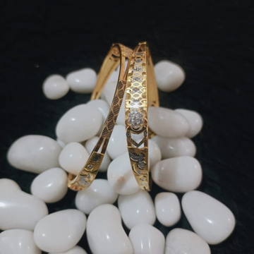 916 Gold Fancy Rhodium Plated Bangle by 