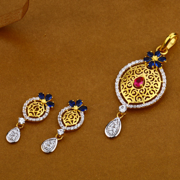 22Kt Gold Hallmark Stylish Ladies Pendant Set FSP5...