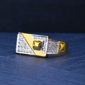 916 Gold Square Design Gents Ring by R.B. Ornament