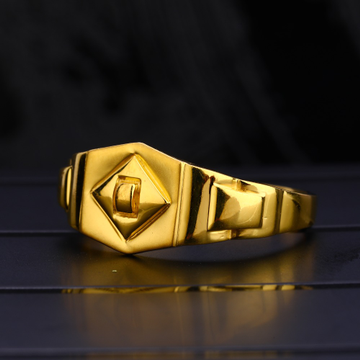 916 Gold Men's Designer Plain Ring MPR97