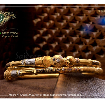916 Gold Light Weight Hallmark bangle  by Saideep Jewels