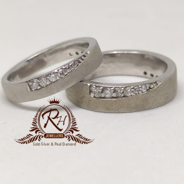 92.5 silver daimond couple ring Rh-Cr958