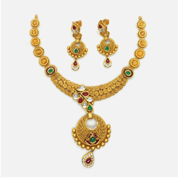 916 Gold Bridal Necklace Set RHJ-4947