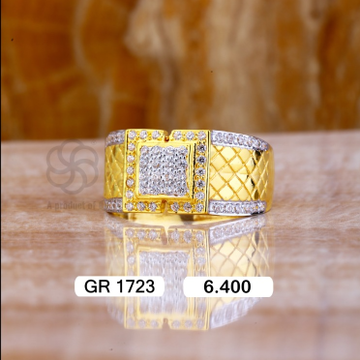 22K(916)Gold Gents Square Diamond Zigzag Design Ri... by Sneh Ornaments