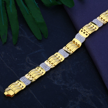 Mens 916 Gold Bracelet-MCB46