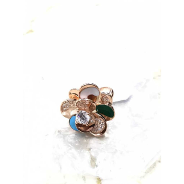 92.5 Sterling Silver Colorful Ladies Rose Ring by 