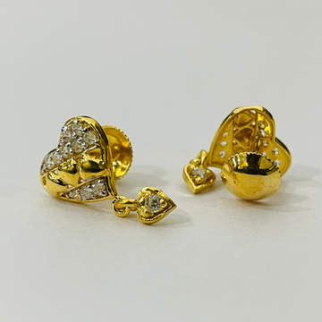 Yellow Gold Fancy Handmade Earrings by 