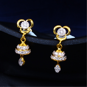 Gold cz fancy earrings 28 by 