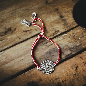 925 Silver Antique Round Shape Rakhi by 
