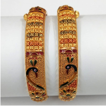 Gold bangles store peacock design