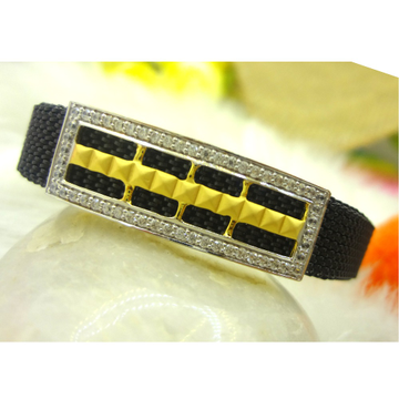 916 gold cz diamond magnetic gents bracelet