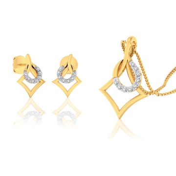 22k gold cz kite cutout pendant set by 