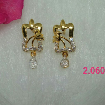 Gold Plain Design Earrings by 