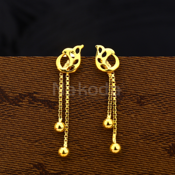22KT Gold Women's Designer Plain Earring LPE334