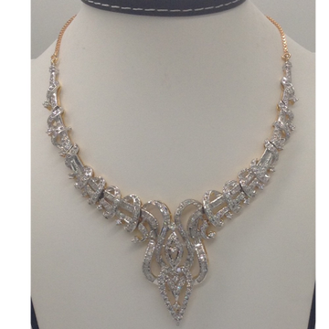 White cz stones necklace set jnc0060