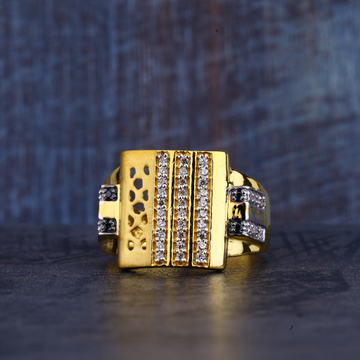 Mens Fancy Cz Gold 916 Ring-MR346
