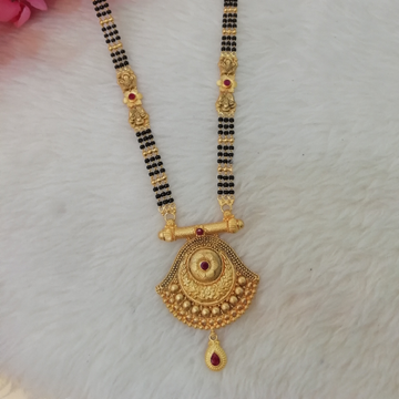 916 gold fancy antique jadtar long mangalsutra by 
