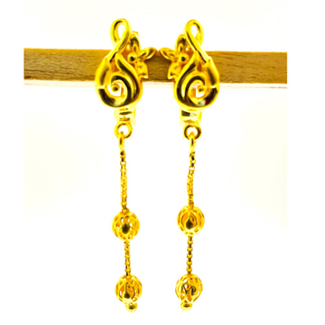 22k yellow gold traditional plain earrings by 