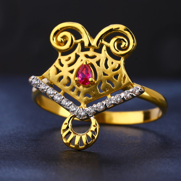 22kt cz diamond exclusive gold ladies ring lr796