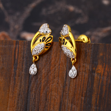 916 CZ Ladies  Classic Gold Earring LFE636