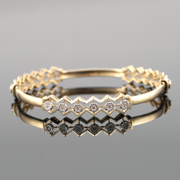 18kt yellow gold designer diamond bangle  by 
