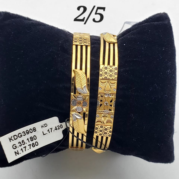 916 Gold Elegant Bangles by Saideep Jewels