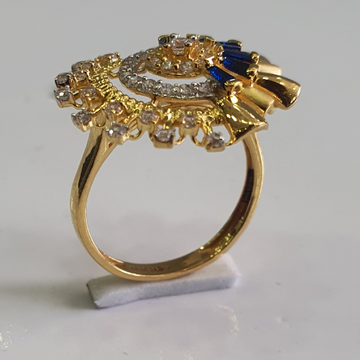 Blue And White Diamonds Antique Design Ring by 