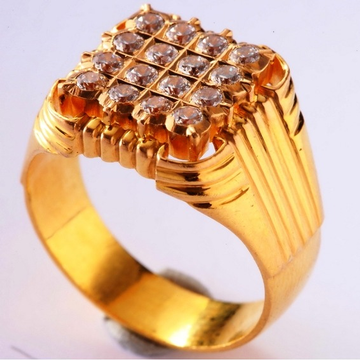 22kt gold close setting CZ designer gents ring gr-... by 