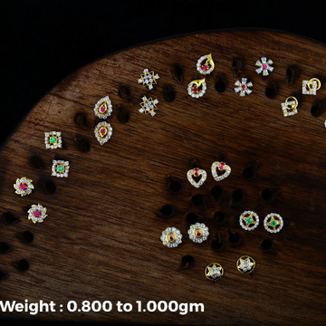 18 kt kids earrings light weight design by Saideep Jewels