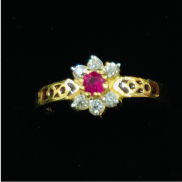 22KT Gold Fancy Coloured Stone Ladies Ring by Prakash Jewellers