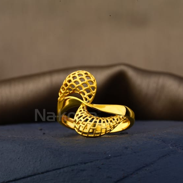 22KT Gold CZ Ladies Plain Ring LPR615